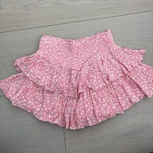 Pink floral mini skirt